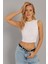 Kadın Beyaz Fitilli Crop Bluz LPP1262 1
