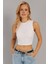 Kadın Beyaz Fitilli Crop Bluz LPP1262 3