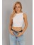 Kadın Beyaz Fitilli Crop Bluz LPP1262 5