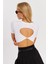 Kadın Beyaz Sırt Dekolteli Crop Bluz CY450 1