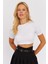 Kadın Beyaz Sırt Dekolteli Crop Bluz CY450 3
