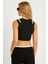 Kadın Siyah Pencereli Crop Bluz CG356 5
