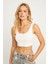 Kadın Beyaz Crop Bluz AYD339 3