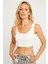 Kadın Beyaz Crop Bluz AYD339 4
