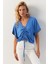 Kadın İndigo Önü Büzgülü Bluz XL2039 1