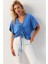 Kadın İndigo Önü Büzgülü Bluz XL2039 2
