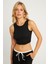 Kadın Siyah Crop Bluz XL2004 1