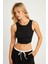 Kadın Siyah Crop Bluz XL2004 3