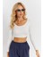 Kadın Beyaz Crop Bluz CG367 2