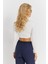 Kadın Beyaz Crop Bluz CG367 5