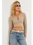 Kadın Taş Çıtçıtlı Crop Bluz CG379 4