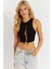 Kadın Siyah Detaylı Crop Bluz AYD375 2