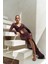 Alyona Dantel Detay Bordo Elbise 2
