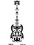 Bas Gitar Geçici Dövme Şablonu Stencil Kalıp 1
