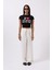 Nakış Detay Baskılı Crop T-Shirt 2