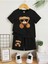 Gözlüklü Ayı Baskılı Şort/t-Shirt Alt-Üst Yazlık Takım 1