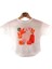 Kız Çocuk Önü Şık Baskılı Arkası Düz T-Shirt Ekru 1