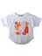 Kız Çocuk Önü Şık Baskılı Arkası Düz T-Shirt Ekru 3