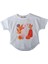 Kız Çocuk Önü Şık Baskılı Arkası Düz T-Shirt Ekru 6