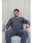 Gri Ekose Desenli Uzun Kol Erkek Pijama Takımı 1