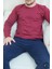 Kırmızı Lacivert Uzun Kol Erkek Pijama Takımı 1