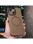 Apple iPhone 13 Uyumlu Kılıf Zebana Best Karbon Fiber Kılıf (Kablosuz Şarj Destekli) Kahverengi 1