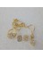 ( Kolye + Yüzük + Küpe ) 1 Set Kolye & Küpe & Yüzük Gold Square Takı Seti 5