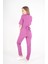 Açık Mor Elegant Model Cerrahi Üniforma Belden Bağlamalı Scrubs Takım 4