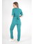 Ameliyat Yeşili Elegant Model Cerrahi Üniforma Belden Bağlamalı Scrubs Takım 6