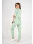Çağla Yeşili Elegant Model Cerrahi Üniforma Belden Bağlamalı Scrubs Takım 4