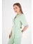 Çağla Yeşili Elegant Model Cerrahi Üniforma Belden Bağlamalı Scrubs Takım 5