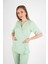 Çağla Yeşili Elegant Model Cerrahi Üniforma Belden Bağlamalı Scrubs Takım 6