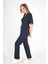 Lacivert Elegant Model Cerrahi Üniforma Belden Bağlamalı Scrubs Takım 6