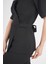 Siyah Elegant Model Cerrahi Üniforma Belden Bağlamalı Scrubs Takım 3