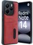 Xiaomi Redmi Note 14 4g Kılıf Sara Kartvizitli Deri Kılıf - Kırmızı Glstd 1
