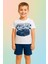 Erkek Çocuk Karakter Baskılı Şortlu Takım - Pamuklu, Cepli, Lastikli Bel - Yazlık Çocuk Takım 4