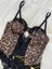 Leopar Desenli Dantel Kapsız Balenli B Cup Bodysuit 3