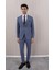 Erkek Likralı Slim Fit Sivri Yaka Yelekli Takım Elbise 1