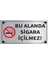 Bu Alanda Sigara Içilmez Levha Gümüş Metal Yönlendirme Tabelası Kişiye Özel 1