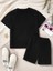 Kız Çocuk Fiyonk Baskılı T-Shirt - Şort Takım 2