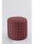 Kırmızı Ekose Desenli 40*40 Yuvarlak Puf 2