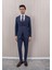 Erkek Likralı Slim Fit Sivri Yaka Yelekli Takım Elbise 1