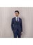 Erkek Likralı Slim Fit Sivri Yaka Yelekli Takım Elbise 2