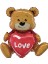 Folyo Balon SEVİMLİ AYICIK 41*50*31 Love Yazılı 1