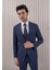 Erkek Likralı Slim Fit Sivri Yaka Yelekli Takım Elbise 3