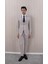 Erkek Likralı Slim Fit Sivri Yaka Yelekli Takım Elbise 1