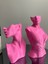 Pembe Renk Dekoratif Takı Mankeni 2'li Set Takı Teşhir Standı 30 ve 23 cm Takı Organizer Küpe Kolye 1