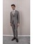 Erkek Likralı Slim Fit Sivri Yaka Yelekli Takım Elbise 1
