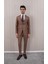 Erkek Likralı Slim Fit Sivri Yaka Yelekli Takım Elbise 1