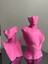 Pembe Renk Dekoratif Takı Mankeni 2'li Set Takı Teşhir Standı 30 ve 21 cm Takı Organizer Küpe Kolye 1